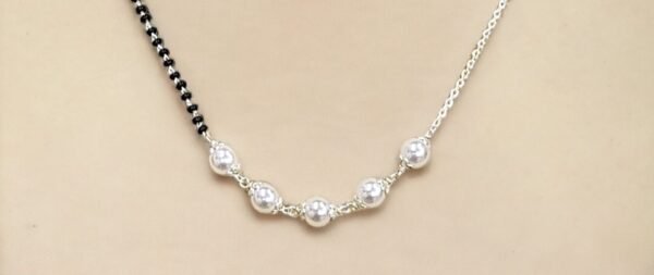 Pearl beads based 925 sterling silver mangalsutra