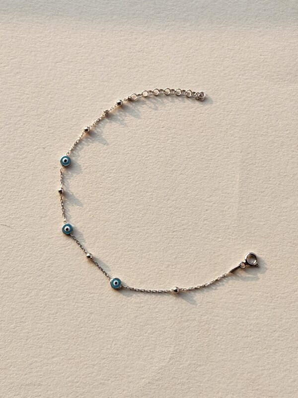 Sky Blue Mini Evil Eyes Bracelet - Image 2